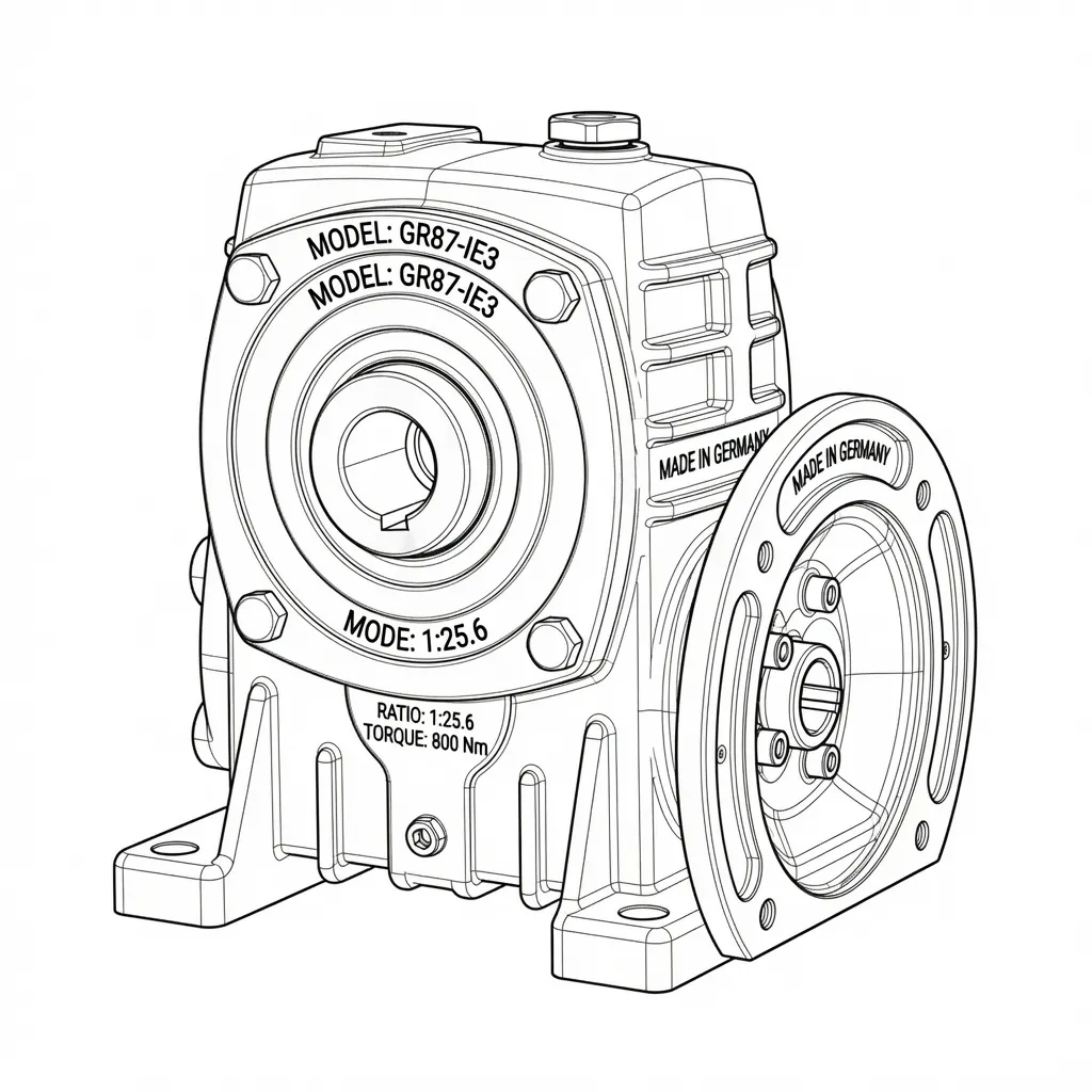 DKA Series dimensional drawing with hollow-shaft detail