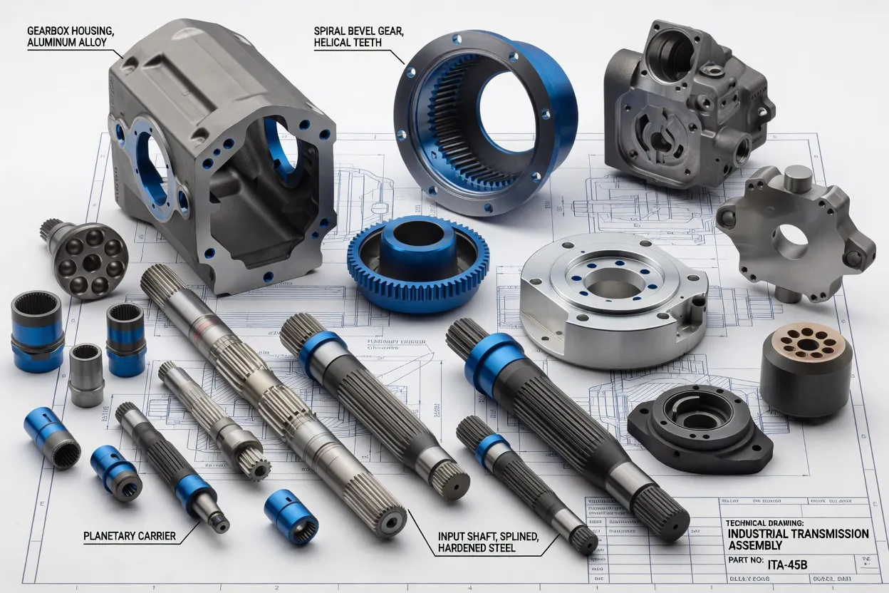 Worm gear reducer internal components and spare parts