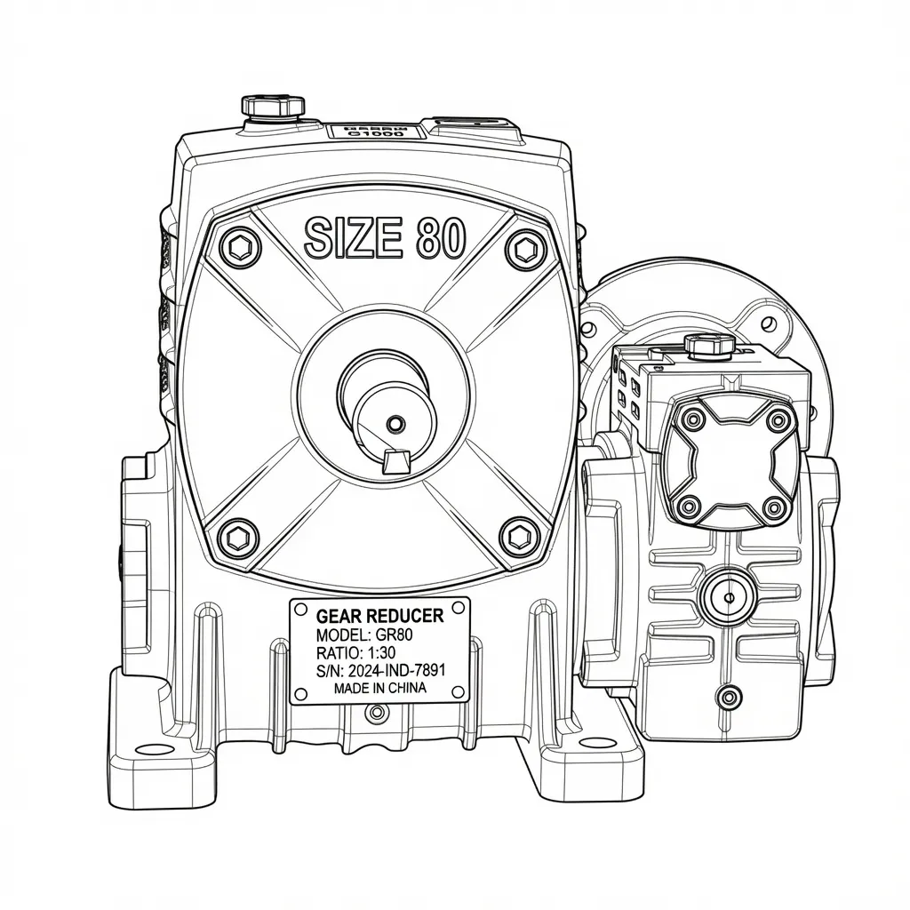 EDA Series dimensional drawing with motor flange detail