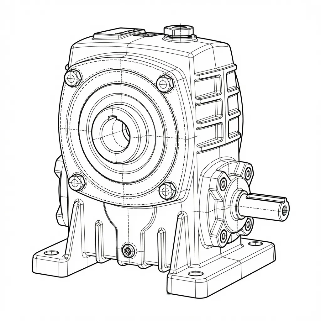 KA Series dimensional drawing with hollow bore detail