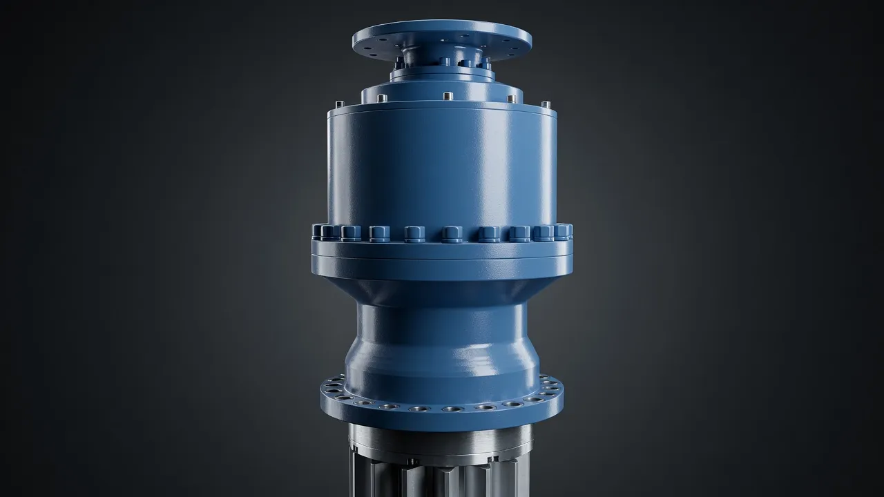 Hollow shaft worm reducer mounted directly on elevator head shaft